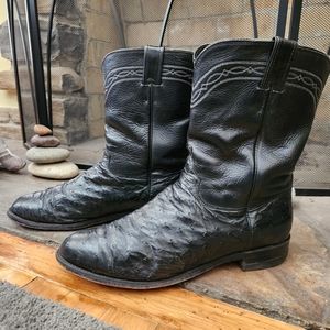 Justin Ostrich Boots 12E